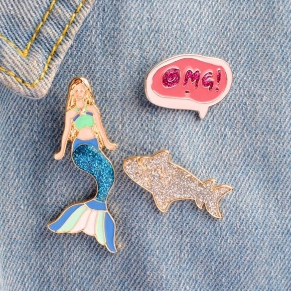 Accessories - NEW 3 PIECE THICK ENAMEL PIN SET BADGE JEWELRY
